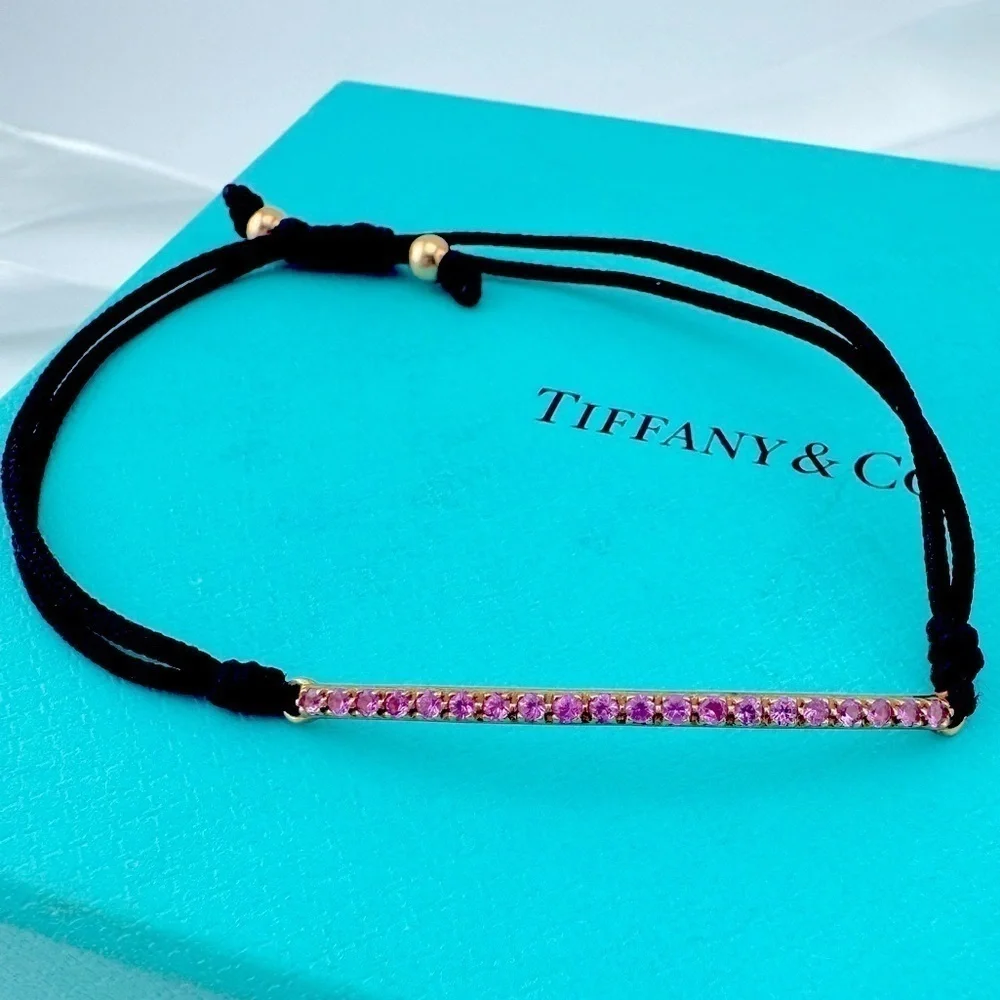 Tiffany & Co. 18k Pink Sapphire Metro Bar Bracelet in Rose Gold